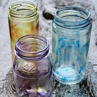 Glass Stained Tinted Jars